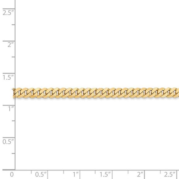 3.2mm, 14k Yellow Gold, Solid Beveled Curb Chain Necklace, 26 Inch - Picture 4 of 7